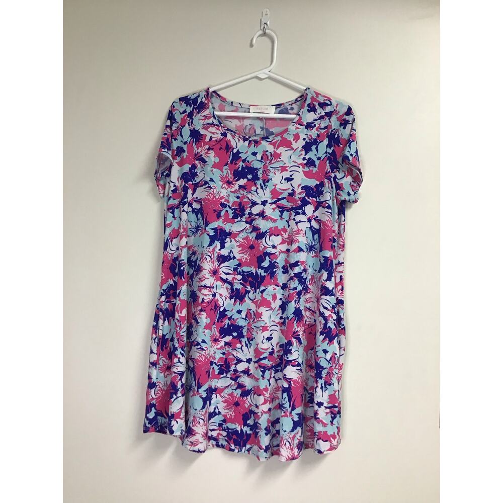 Peach Love California Multicolor‎ Floral Dress Women's Size Small
